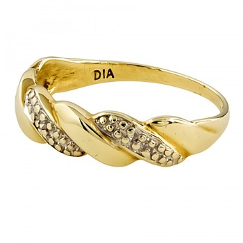 9ct gold Diamond Ring size O